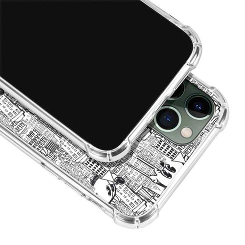 Disney Mickey Mouse Cityscape Sketch iPhone 12 Pro Clear Case