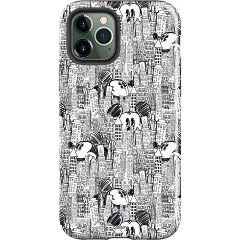 Disney Mickey Mouse Cityscape Sketch iPhone 12 Pro Impact Case