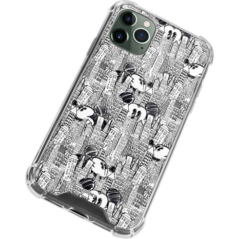 Disney Mickey Mouse Cityscape Sketch iPhone 12 Pro Max Clear Case