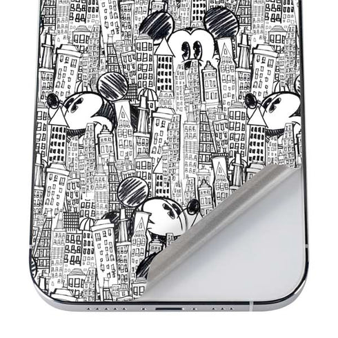 Disney Mickey Mouse Cityscape Sketch iPhone 12 Pro Max Skin