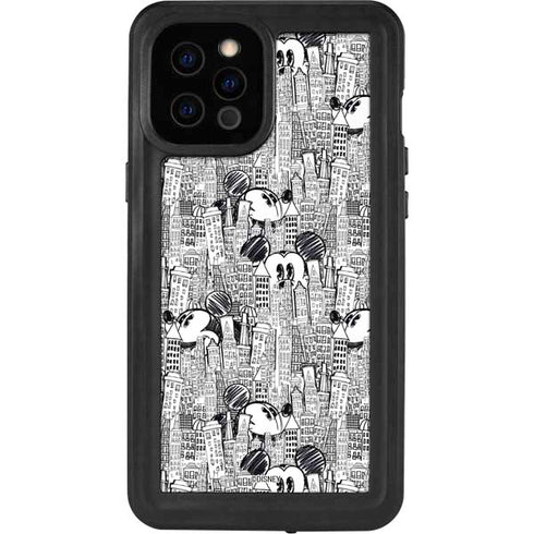 Disney Mickey Mouse Cityscape Sketch iPhone 12 Pro Max Waterproof Case