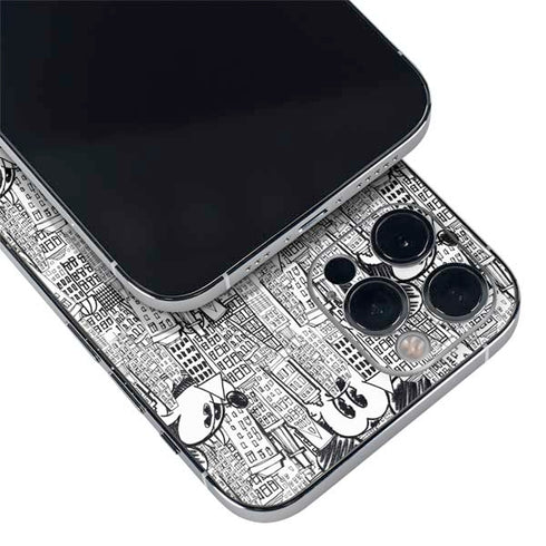 Disney Mickey Mouse Cityscape Sketch iPhone 12 Pro Skin