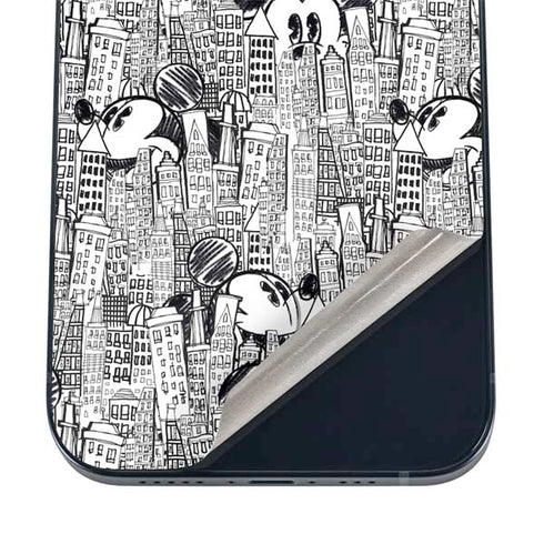 Disney Mickey Mouse Cityscape Sketch iPhone 12 Skin