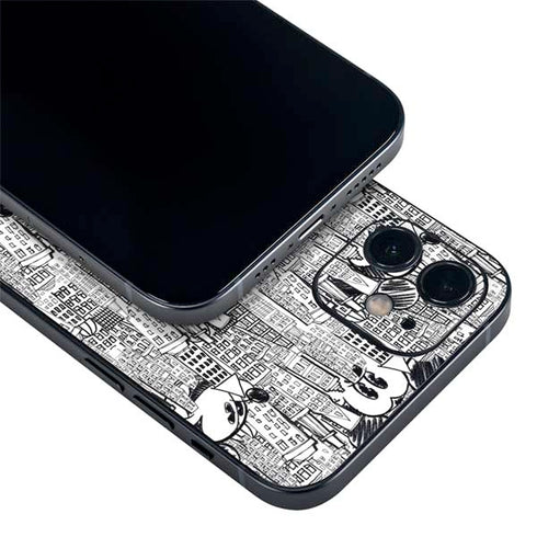 Disney Mickey Mouse Cityscape Sketch iPhone 12 Skin