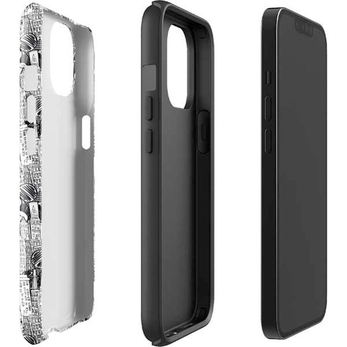 Disney Mickey Mouse Cityscape Sketch iPhone 15 Plus Impact Case