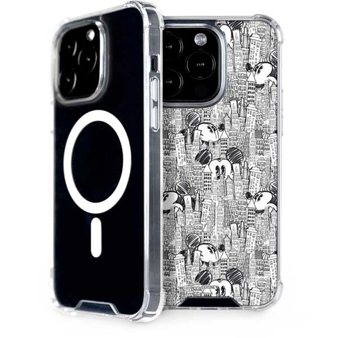 Disney Mickey Mouse Cityscape Sketch iPhone 15 Pro MagSafe Case
