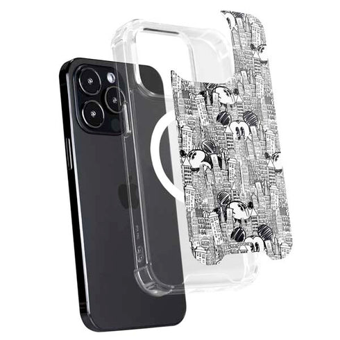 Disney Mickey Mouse Cityscape Sketch iPhone 15 Pro MagSafe Case
