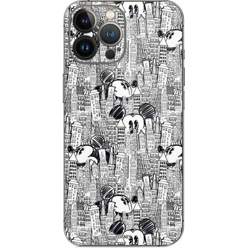 Disney Mickey Mouse Cityscape Sketch iPhone 14 Pro Max Skin