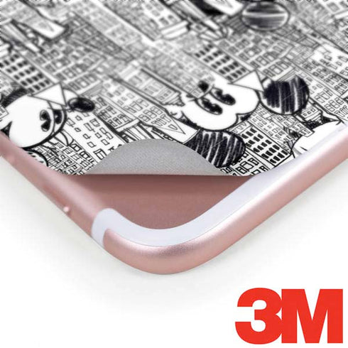 Disney Mickey Mouse Cityscape Sketch iPhone 8 Plus Skin
