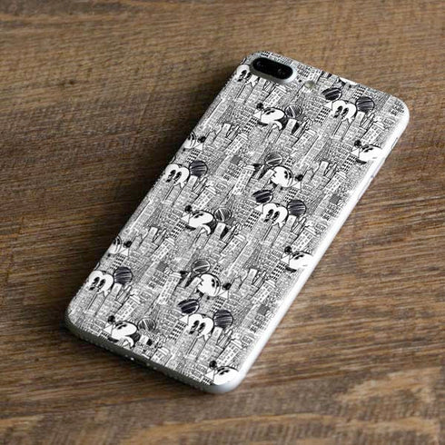 Disney Mickey Mouse Cityscape Sketch iPhone 8 Plus Skin