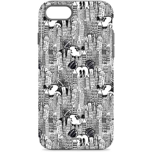 Disney Mickey Mouse Cityscape Sketch iPhone 8 Pro Case