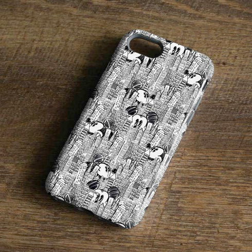 Disney Mickey Mouse Cityscape Sketch iPhone 8 Pro Case