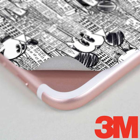 Disney Mickey Mouse Cityscape Sketch iPhone 8 Skin