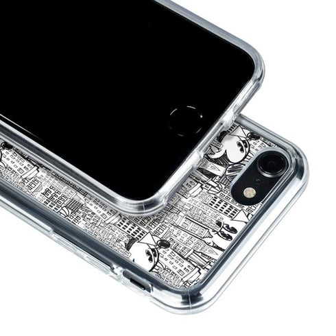 Disney Mickey Mouse Cityscape Sketch iPhone SE (2nd & 3rd Gen) Clear Case