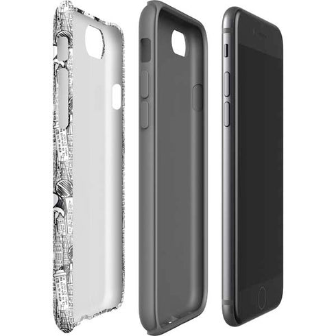 Disney Mickey Mouse Cityscape Sketch iPhone SE (2nd & 3rd Gen) Pro Case