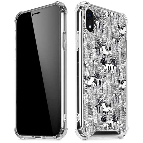 Disney Mickey Mouse Cityscape Sketch iPhone XR Clear Case