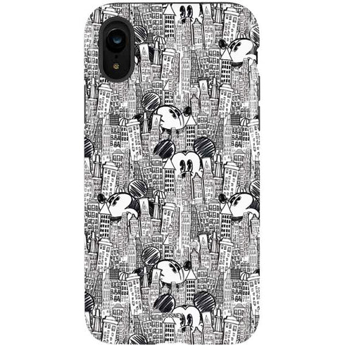 Disney Mickey Mouse Cityscape Sketch iPhone XR Pro Case