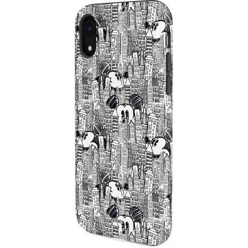 Disney Mickey Mouse Cityscape Sketch iPhone XR Pro Case