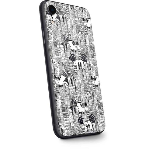 Disney Mickey Mouse Cityscape Sketch iPhone XR Skin