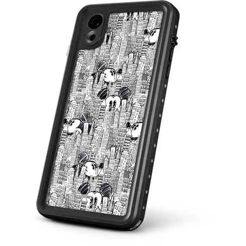 Disney Mickey Mouse Cityscape Sketch iPhone XR Waterproof Case