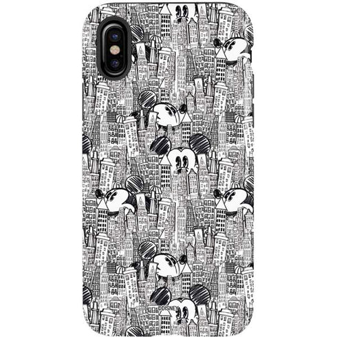 Disney Mickey Mouse Cityscape Sketch iPhone XS Pro Case