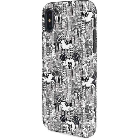 Disney Mickey Mouse Cityscape Sketch iPhone XS Pro Case