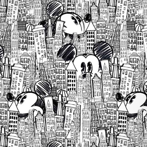 Disney Mickey Mouse Cityscape Sketch iPhone XS Skin