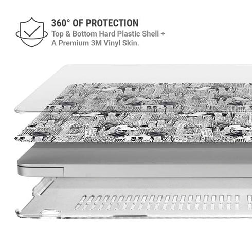 Disney Mickey Mouse Cityscape Sketch MacBook Air 13in M1 (2021) Case plus Skin