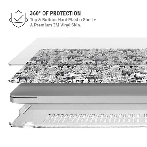Disney Mickey Mouse Cityscape Sketch MacBook Air 15in (2023-2025) Case plus Skin