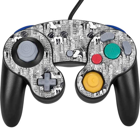 Disney Mickey Mouse Cityscape Sketch Nintendo GameCube Controller Skin