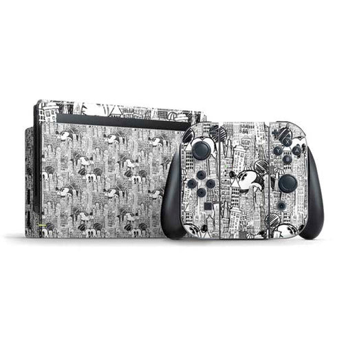 Disney Mickey Mouse Cityscape Sketch Nintendo Switch Bundle Skin