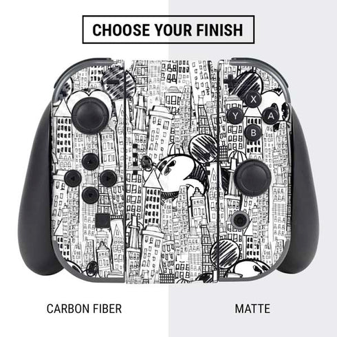Disney Mickey Mouse Cityscape Sketch Nintendo Switch Bundle Skin