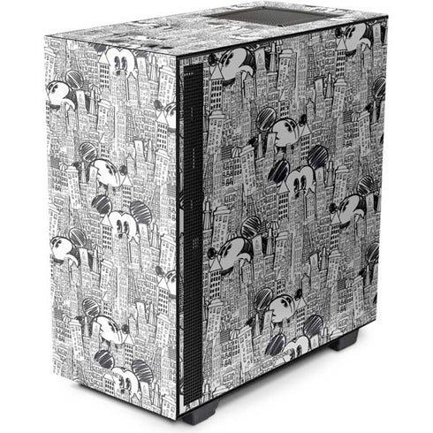 Disney Mickey Mouse Cityscape Sketch NZXT H510 Compact ATX Mid-Tower Case Skin