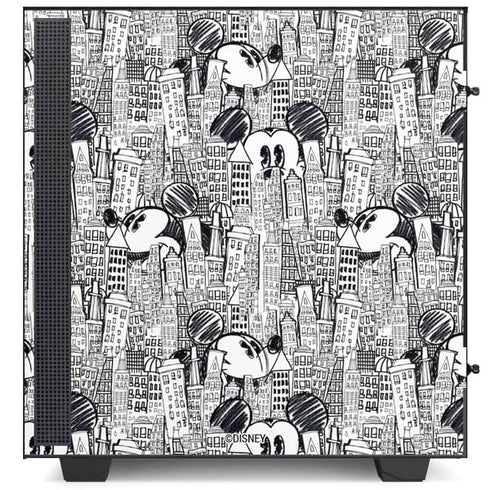 Disney Mickey Mouse Cityscape Sketch NZXT H510 Compact ATX Mid-Tower Case Skin