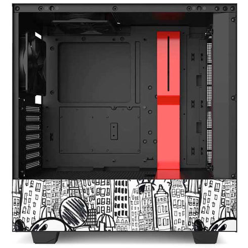 Disney Mickey Mouse Cityscape Sketch NZXT H510 Compact ATX Mid-Tower Case Skin
