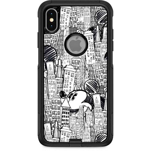 Disney Mickey Mouse Cityscape Sketch Otterbox Commuter iPhone Skin