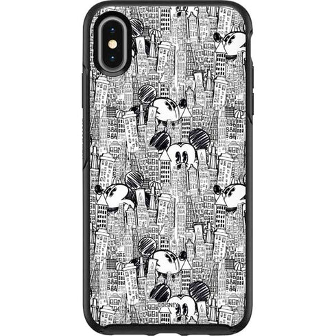 Disney Mickey Mouse Cityscape Sketch Otterbox Symmetry iPhone Skin