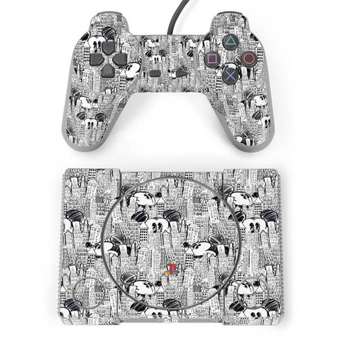 Disney Mickey Mouse Cityscape Sketch PlayStation Classic Bundle Skin