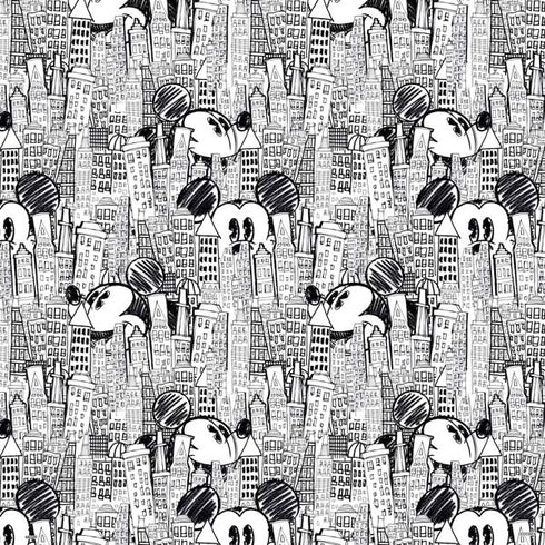 Disney Mickey Mouse Cityscape Sketch PS4 Console and Controller Bundle Skin