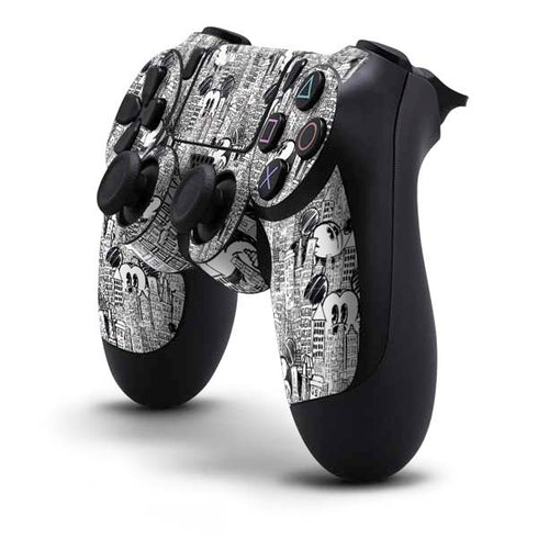 Disney Mickey Mouse Cityscape Sketch PS4 Controller Skin