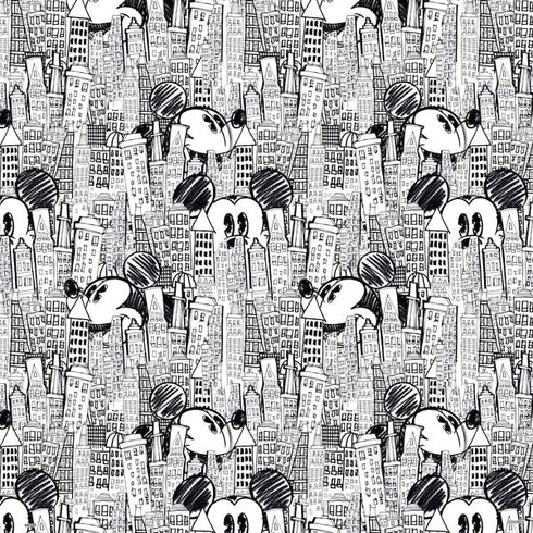 Disney Mickey Mouse Cityscape Sketch PS4 Controller Skin