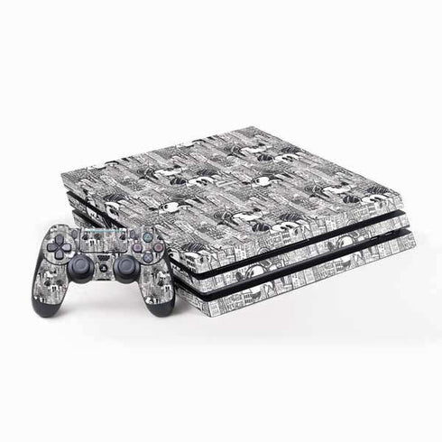Disney Mickey Mouse Cityscape Sketch PS4 Pro Bundle Skin