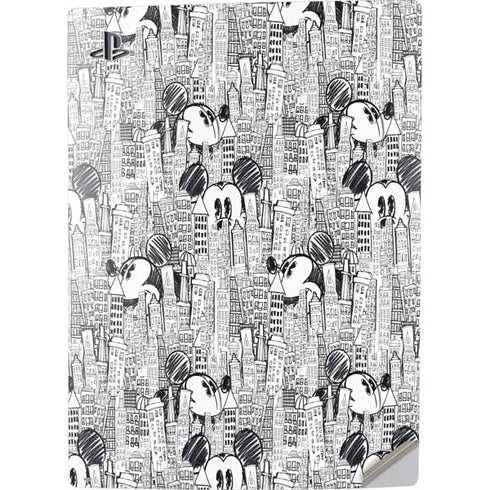 Disney Mickey Mouse Cityscape Sketch PS5 Digital Edition Console Skin