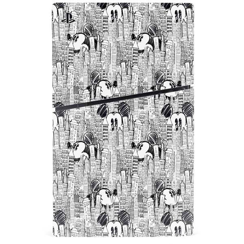Disney Mickey Mouse Cityscape Sketch PS5 Slim Disk Bundle Skin