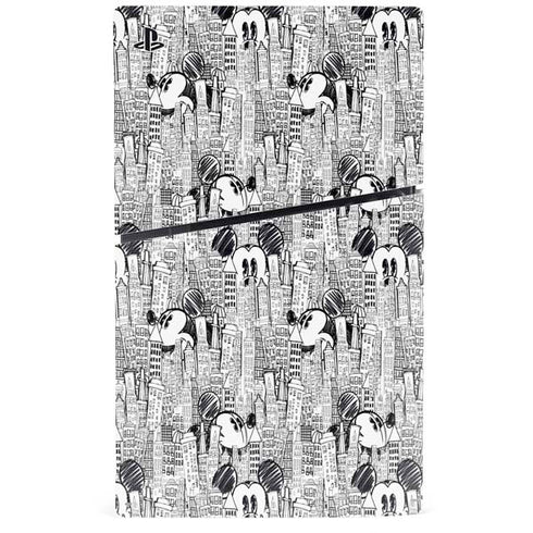 Disney Mickey Mouse Cityscape Sketch PS5 Slim Digital Edition Bundle Skin