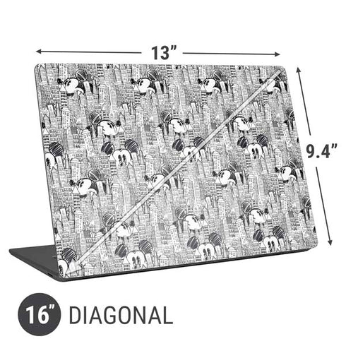 Disney Mickey Mouse Cityscape Sketch Universal Laptop 16in (13 x 9.4in) Skin
