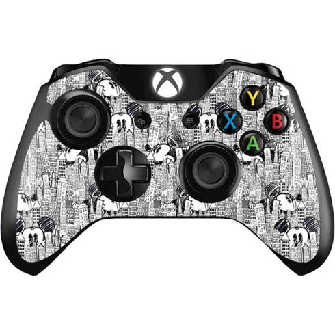 Disney Mickey Mouse Cityscape Sketch Xbox One Controller Skin