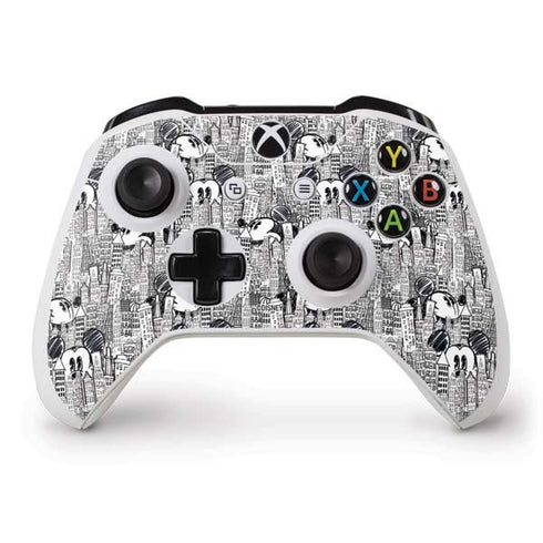 Disney Mickey Mouse Cityscape Sketch Xbox One S Controller Skin