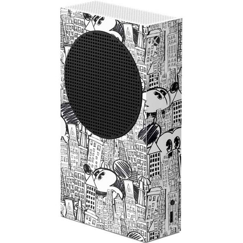 Disney Mickey Mouse Cityscape Sketch Xbox Series S Console Skin