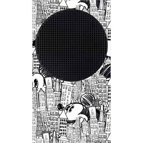 Disney Mickey Mouse Cityscape Sketch Xbox Series S Console Skin